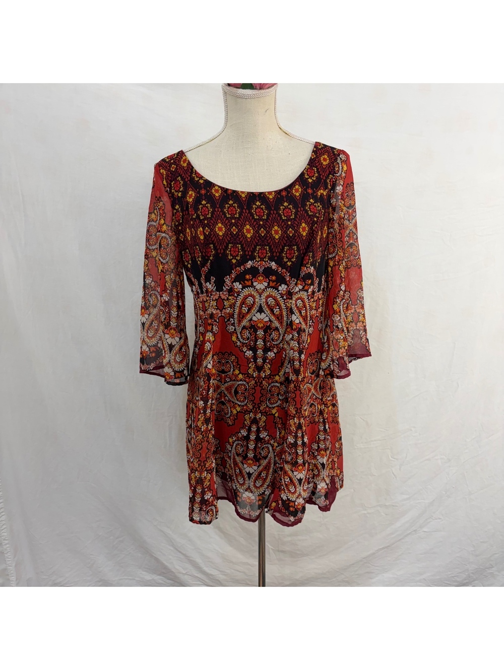 Paisley Autumn tones blouse size small